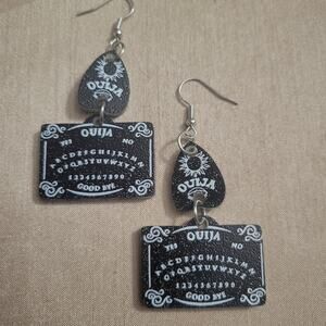 Gothic ouija board planchette acrylic earrings